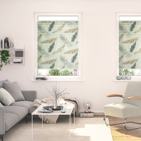 Plissee Klemmfix Fir Branches - Polyester - Grün - 60 x 130 cm