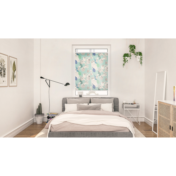 Plissee Klemmfix Sloths - Polyester - Grün - 90 x 130 cm