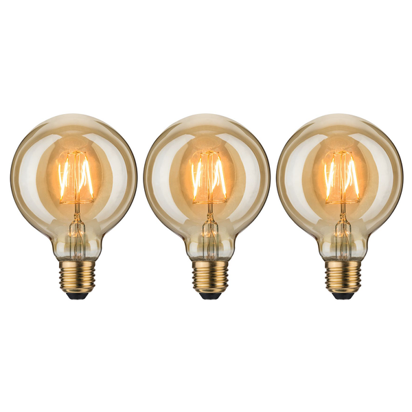 LED-Leuchtmittel Jester (3er-Set) - Klarglas / Metall - 3-flammig