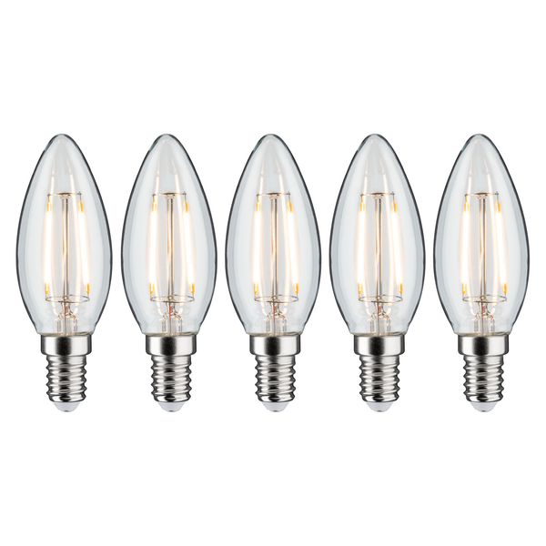 LED-Leuchtmittel Jessica (5er-Set) - Klarglas / Metall - 5-flammig