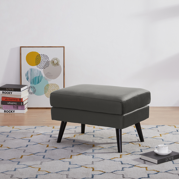 Polsterhocker Limeri - Samt Criada: Grau