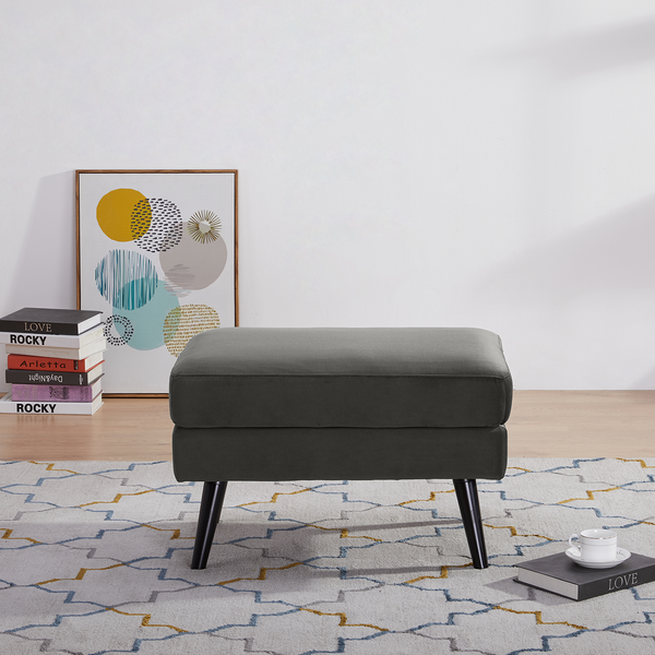 Polsterhocker Limeri - Samt Criada: Grau