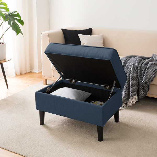 Polsterhocker Boddin - Webstoff Nims: Jeansblau