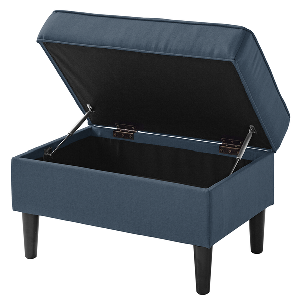 Polsterhocker Boddin - Webstoff Nims: Jeansblau