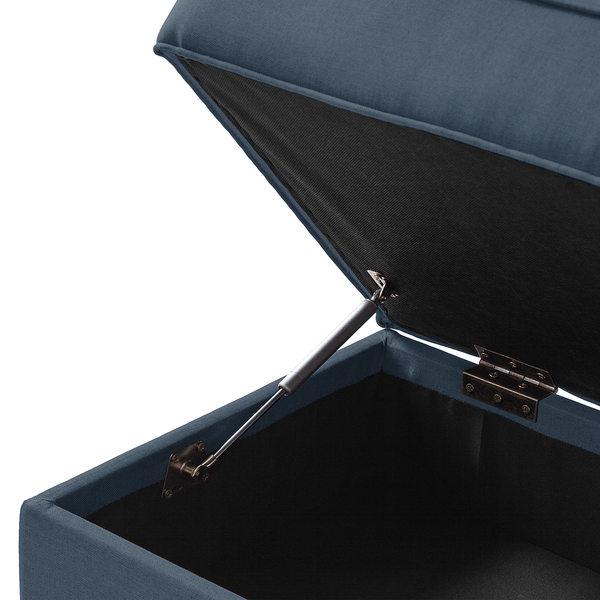 Polsterhocker Boddin - Webstoff Nims: Jeansblau