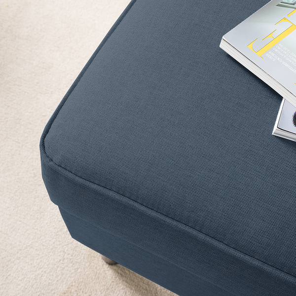 Polsterhocker Boddin - Webstoff Nims: Jeansblau