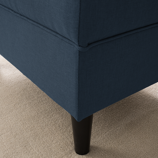 Polsterhocker Boddin - Webstoff Nims: Jeansblau