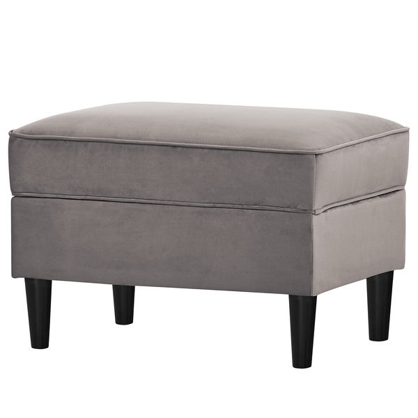 Polsterhocker Boddin - Samt Criada: Grau