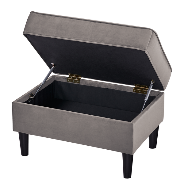 Polsterhocker Boddin - Samt Criada: Grau