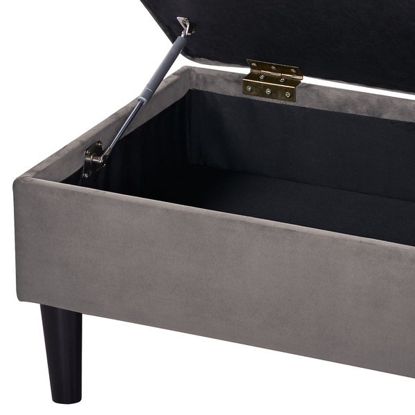 Polsterhocker Boddin - Samt Criada: Grau