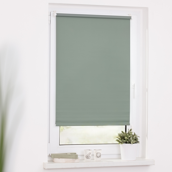 Klemmfix-Rollo Clanes - Polyester - Grün - 80 x 150 cm