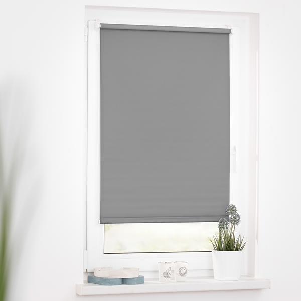 Klemmfix-Rollo Clanes - Polyester - Grau - 60 x 150 cm