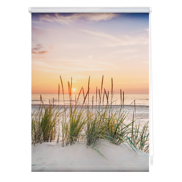 Klemmfix Rollo Nordseestrand - Polyester - Rot / Weiß - 90 x 150 cm