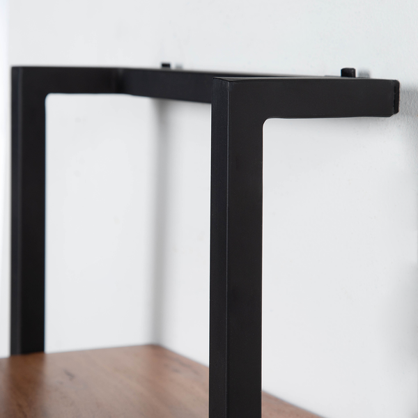 Wandregal Kaawo I - Akazie massiv / Metall - Akazie / Schwarz - Breite: 45 cm