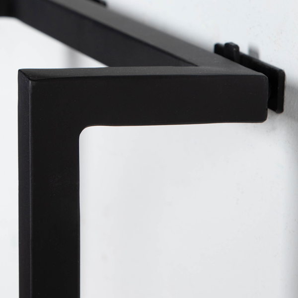 Wandregal Kaawo I - Akazie massiv / Metall - Akazie / Schwarz - Breite: 45 cm