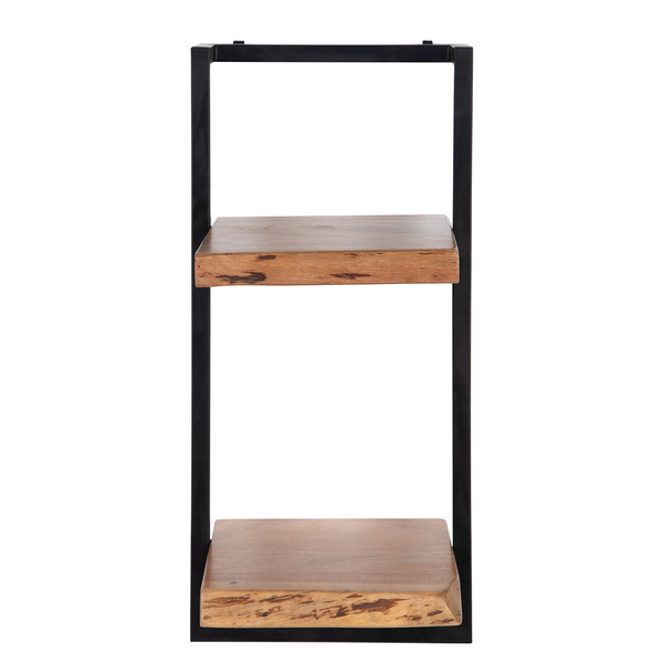 Wandregal Kaawo II - Akazie massiv / Metall - Akazie / Schwarz - Höhe: 65 cm