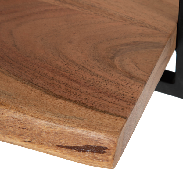 Wandregal Kaawo II - Akazie massiv / Metall - Akazie / Schwarz - Höhe: 65 cm