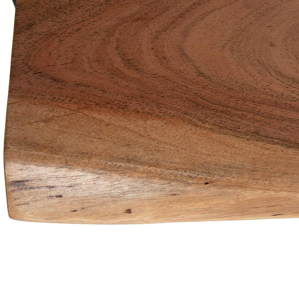 Wandregal Kaawo II - Akazie massiv / Metall - Akazie / Schwarz - Höhe: 65 cm