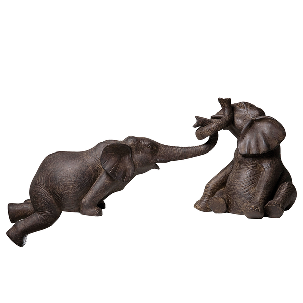 Deko Figur Elefant Zirkus (2-teilig) - Braun - Stein
