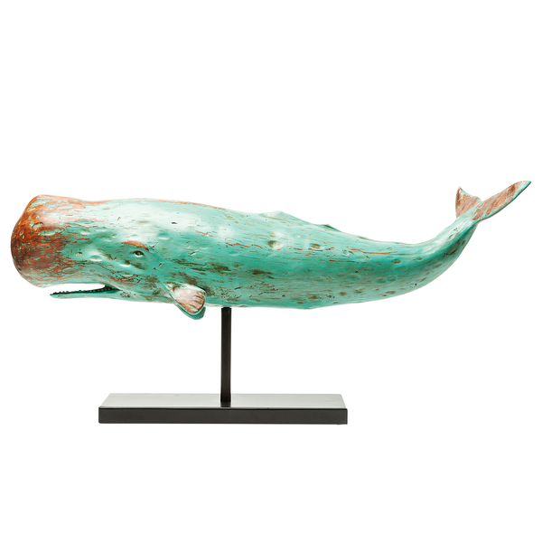 Deko Figur Whale Base - Blau - Metall / Stein
