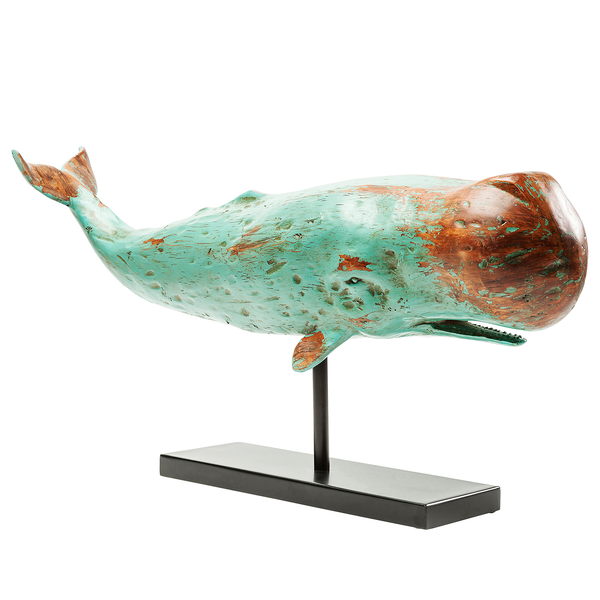 Deko Figur Whale Base - Blau - Metall / Stein