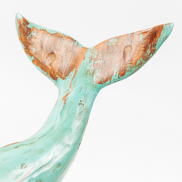 Deko Figur Whale Base - Blau - Metall / Stein
