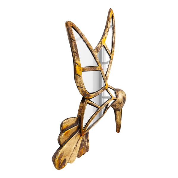 Wandschmuck Hummingbird Mirror - Gold - Glas / Stein