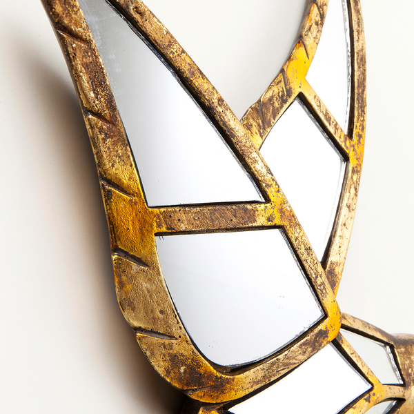 Wandschmuck Hummingbird Mirror - Gold - Glas / Stein
