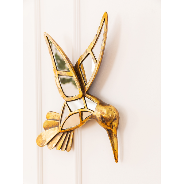 Wandschmuck Hummingbird Mirror - Gold - Glas / Stein