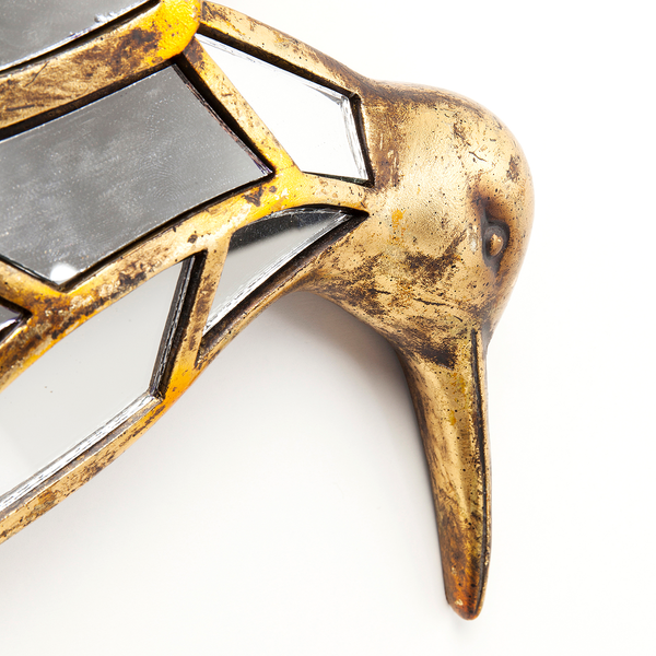 Wandschmuck Hummingbird Mirror - Gold - Glas / Stein