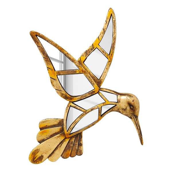 Wandschmuck Hummingbird Mirror - Gold - Glas / Stein