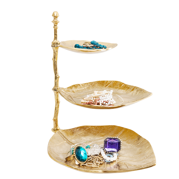 Deko Etagere Leaf Gold - Gold - Metall