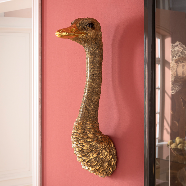 Wandschmuck Ostrich - Gold - Stein