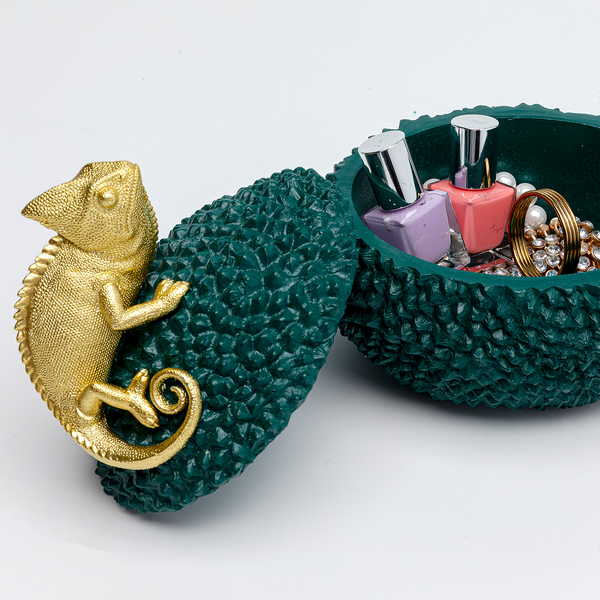 Deko Dose Chameleon I - Gold - Stein