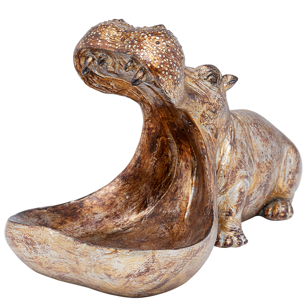 Deko Figur Hungry Hippo - Braun - Stein