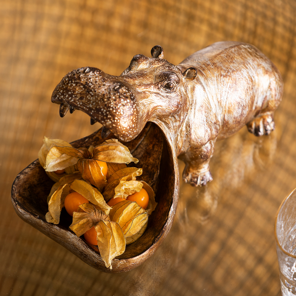 Deko Figur Hungry Hippo - Braun - Stein