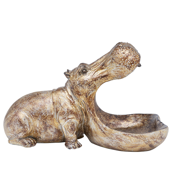 Deko Figur Hungry Hippo - Braun - Stein