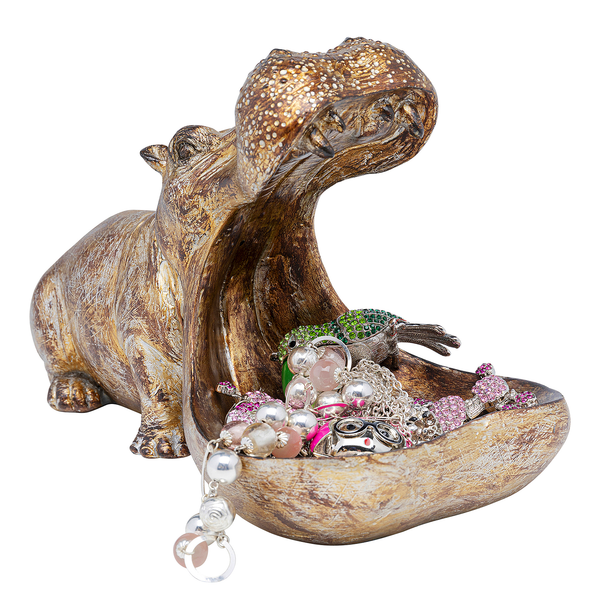 Deko Figur Hungry Hippo - Braun - Stein