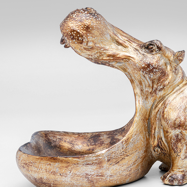 Deko Figur Hungry Hippo - Braun - Stein
