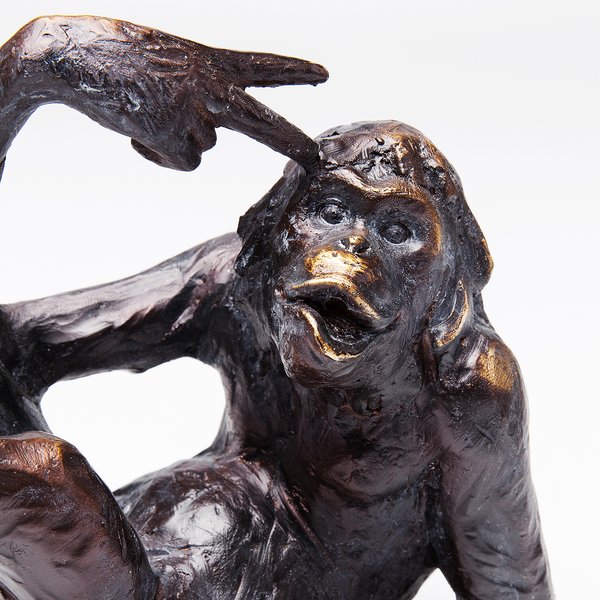 Buchstütze Monkey (2-teilig) - Schwarz - Stein