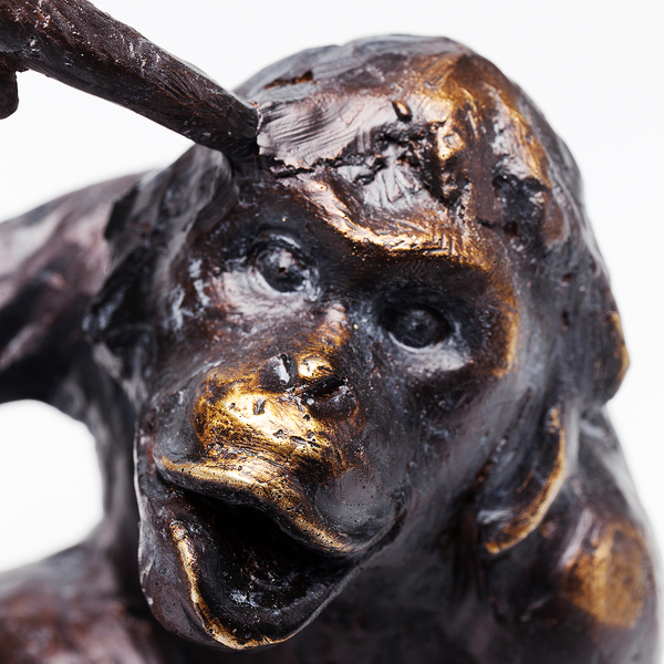 Buchstütze Monkey (2-teilig) - Schwarz - Stein