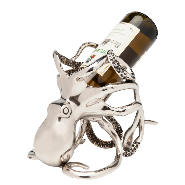 Flaschenhalter Octopus - Silber - Metall