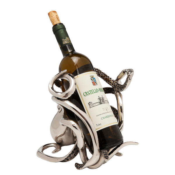 Flaschenhalter Octopus - Silber - Metall