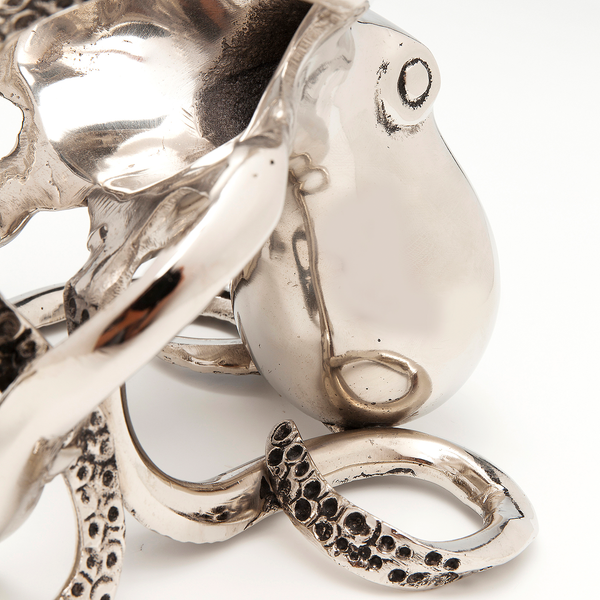 Flaschenhalter Octopus - Silber - Metall