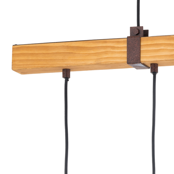 Pendelleuchte Linn II - Teilmassivholz Esche / Eisen - 4-flammig