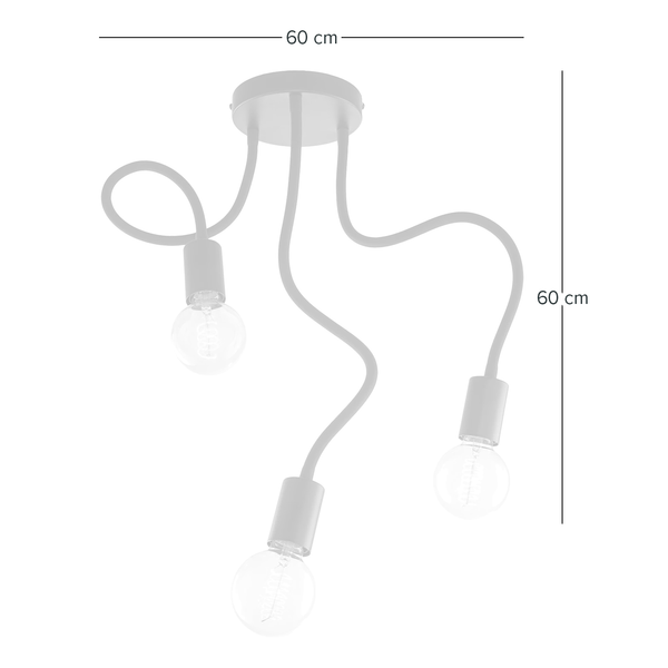 Deckenleuchte Lysaa II - Eisen - 3-flammig