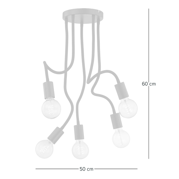 Deckenleuchte Lysaa I - Eisen - 5-flammig