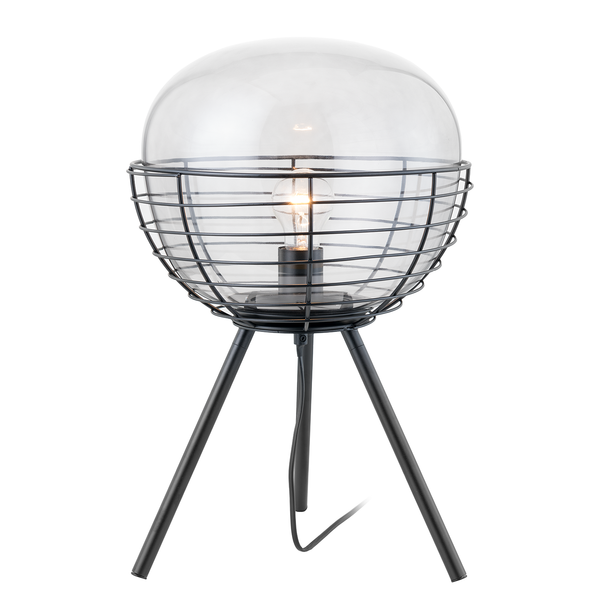 Tischleuchte Malle - Rauchglas / Eisen - 1-flammig