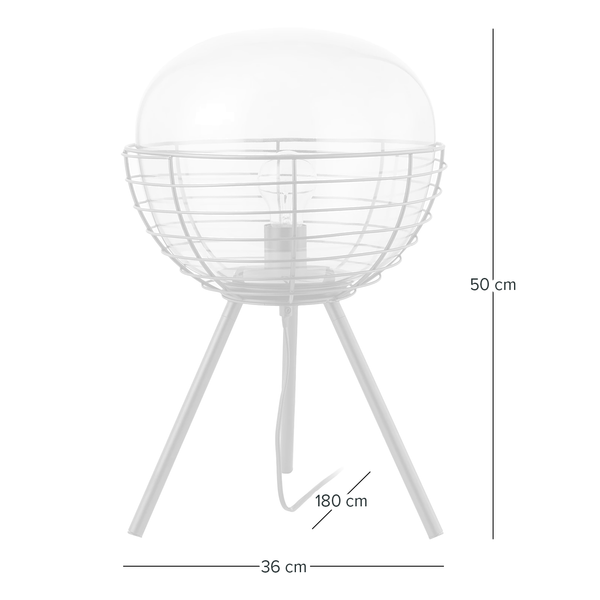 Tischleuchte Malle - Rauchglas / Eisen - 1-flammig