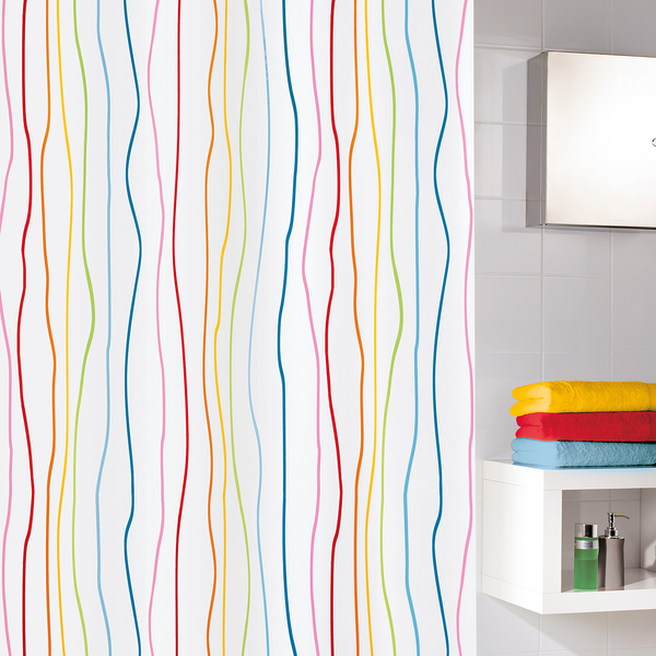 Duschvorhang Jolie - Polyester - Mehrfarbig - 180 x 200 cm